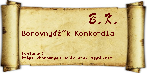 Borovnyák Konkordia névjegykártya